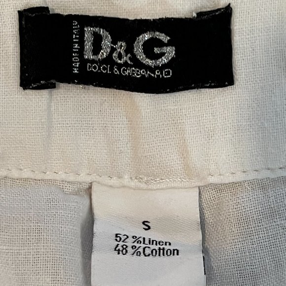 ❣️LIKE NEW❣️Dolce & Gabbana White Pants Made in Italy Size S Linen Cotto… - Picture 10 of 11